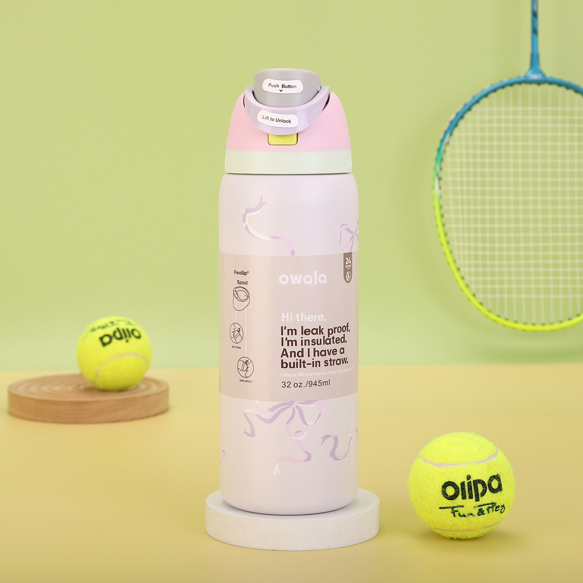 Owala Bottle Stainless Steel Free Sip Leak-proof | Pink Or Purple Ribbon 710ml-950ml