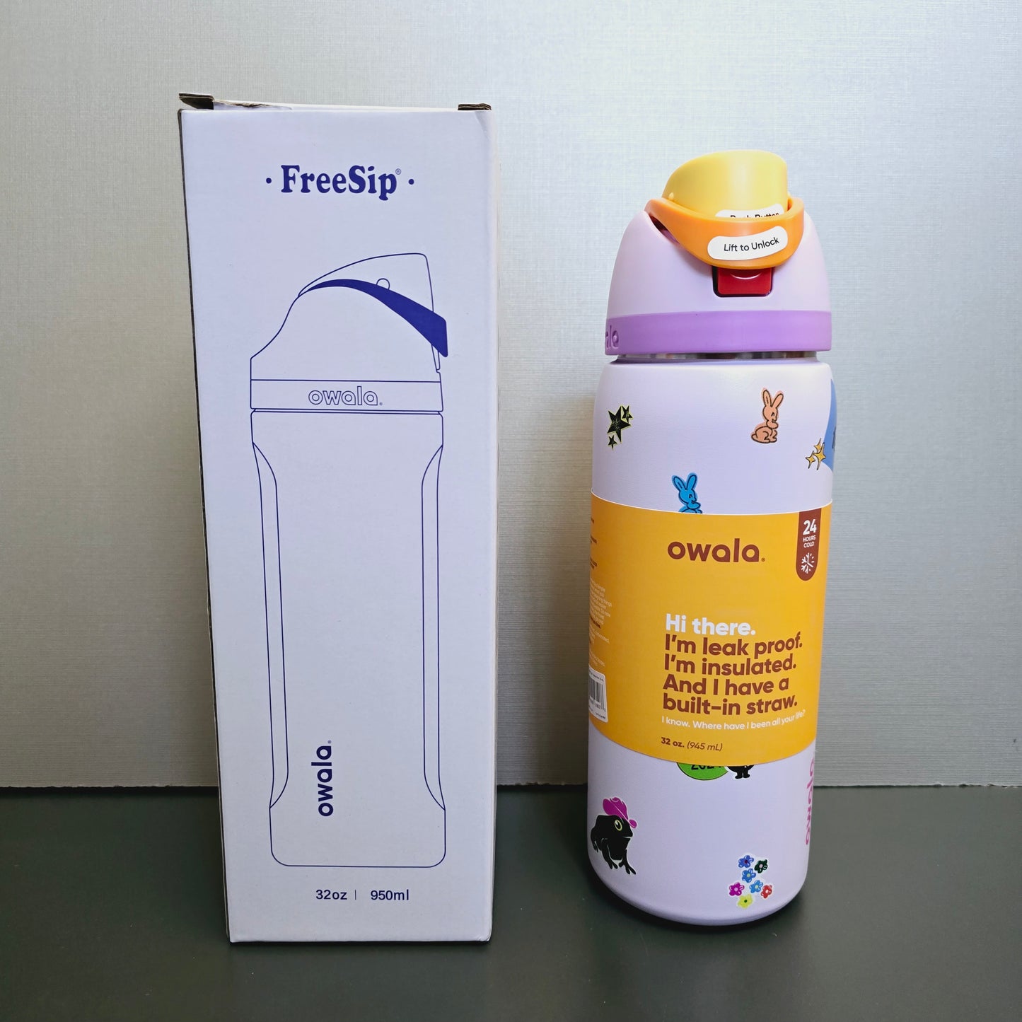 Owala FreeSip Stainless  Steel Water Bottle with Straw for Sports, Travel, and School BPA-Free 710-945ml