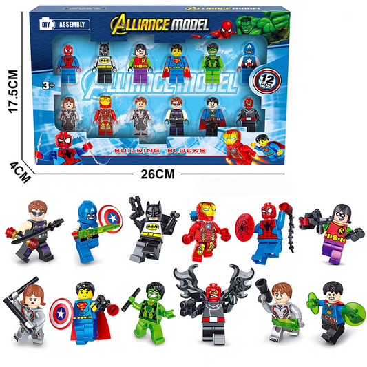 Alliance Model Super Heroes Building Blocks 12 Pcs With Accessories