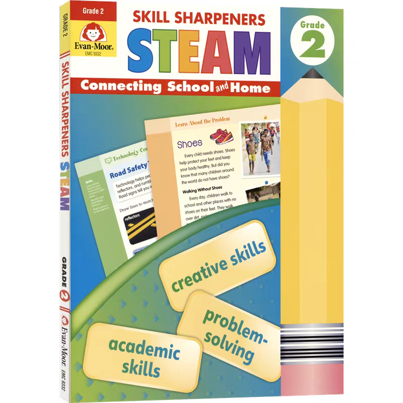 Evan Moor Skill Sharpeners Grade 2 Set 8 Books | Soft Cover | 7-8y