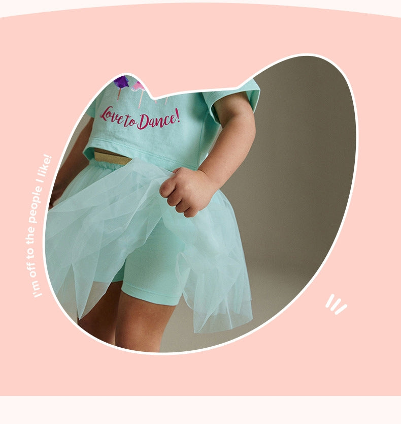 Outfit For Girls Set Of 2 Pcs Dance Design Size 2-7y