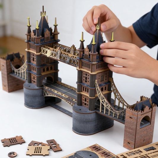DIY Wooden Tower Bridge 3D Puzzle | 14+