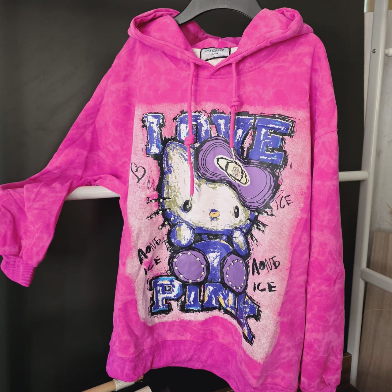 Hoodies Oversized For Kids Hello Kitty & Minnie/Mickey Mouse Design