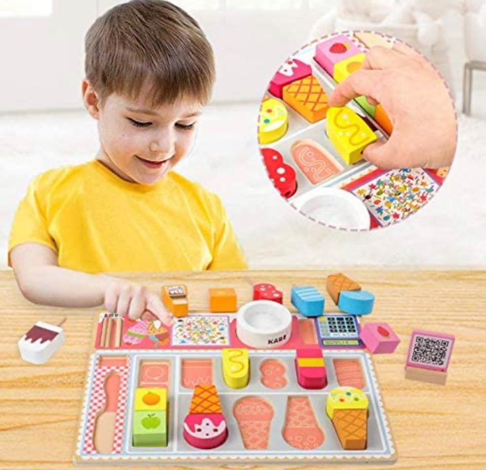Wooden Ice Cream Shop Pretend Play Set  | 36M+
