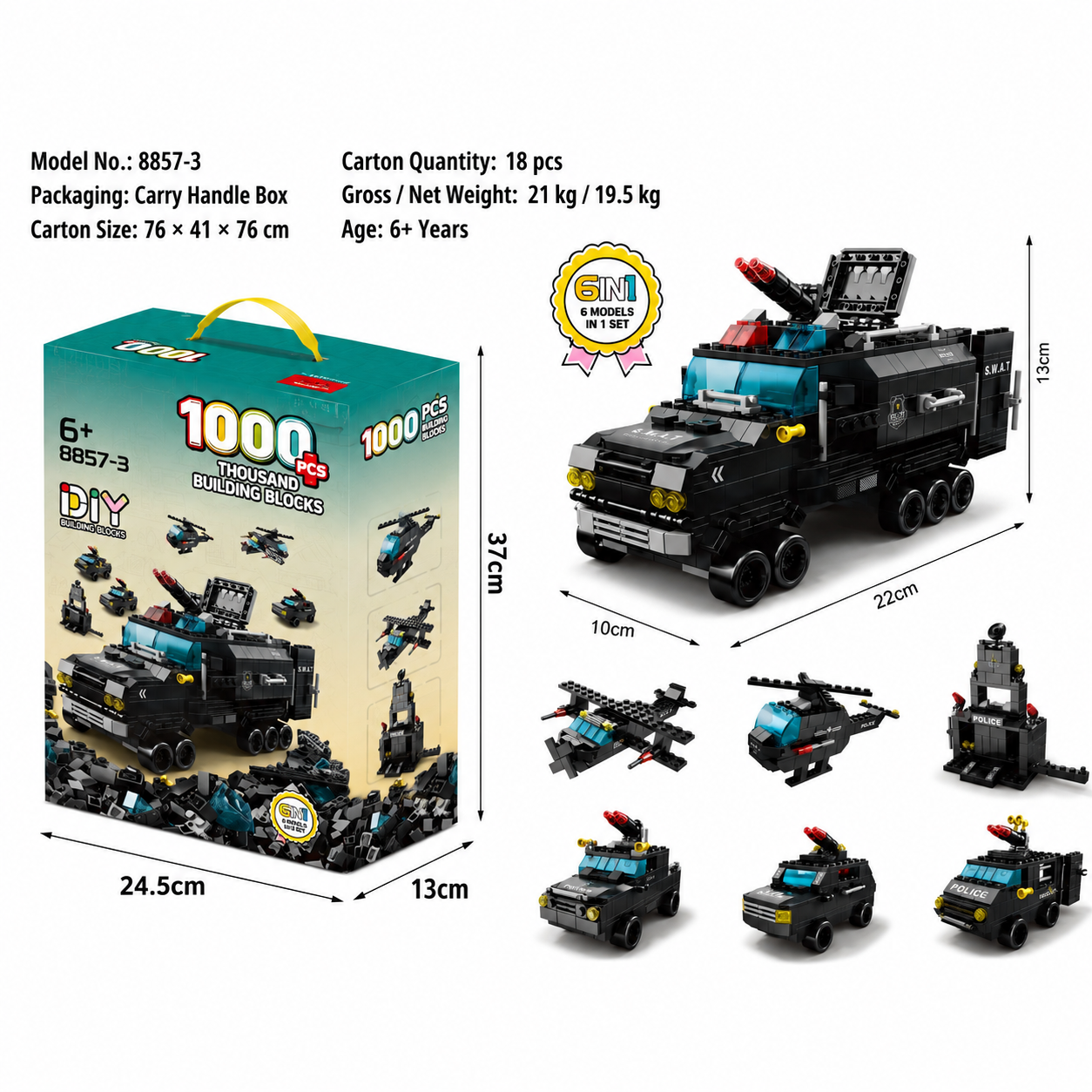 1000PCS 6-in-1 Building Blocks Collection Set | 6+