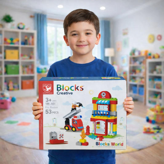 Blocks Creative Fire Station Building Set – 53 Pieces