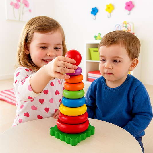 Rainbow Tower Wooden Toy | 0+