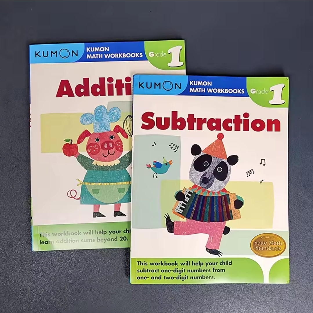 Kumon Grade 1 Math Workbooks Set – Addition & Subtraction, 2 Books | Soft Cover | 6+