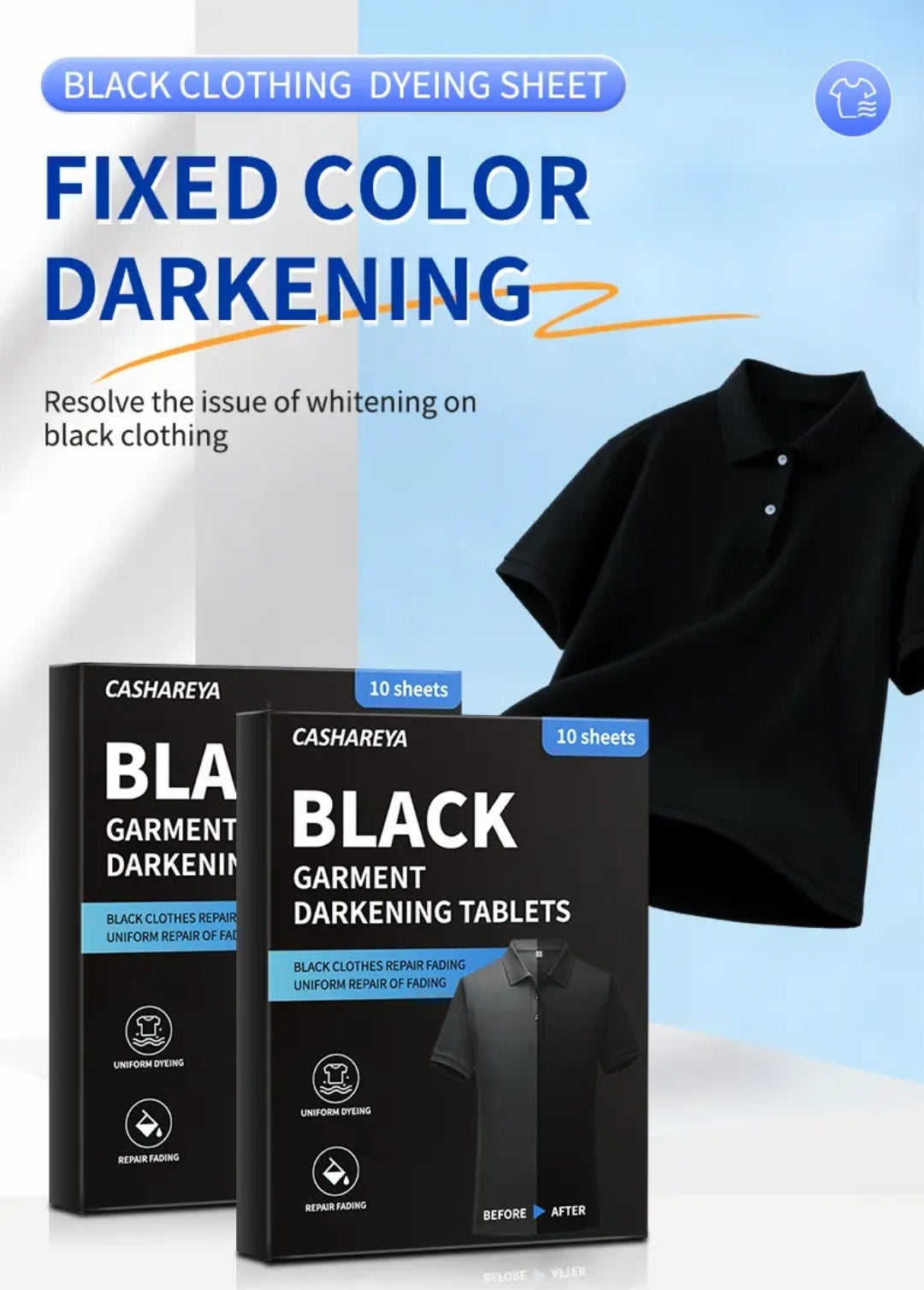 Black Garment Darkening Tablets 10 Sheets