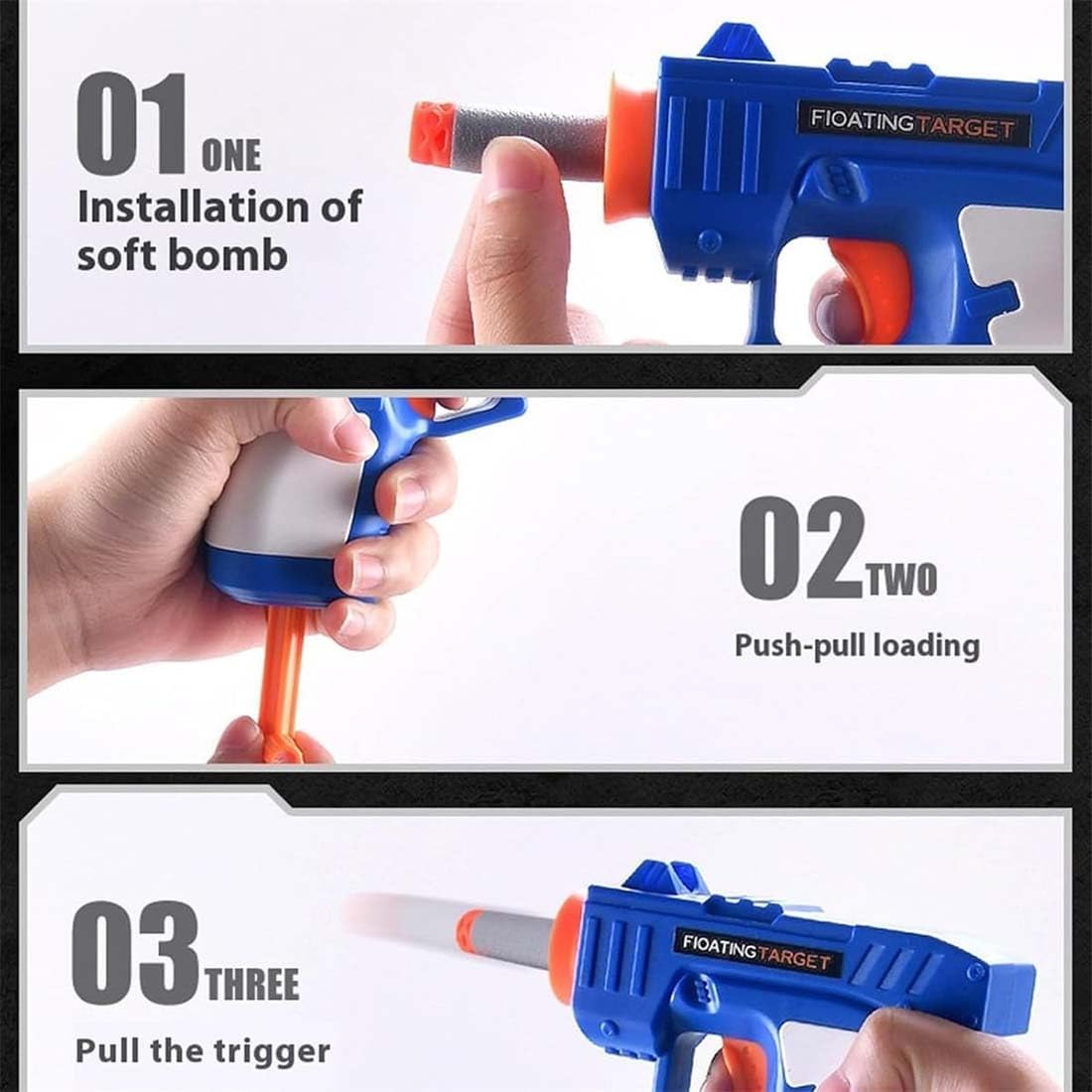 Glow-in-the-Dark Floating Target Shooting Game | 2 Blasters & 10 Foam Balls | 8+