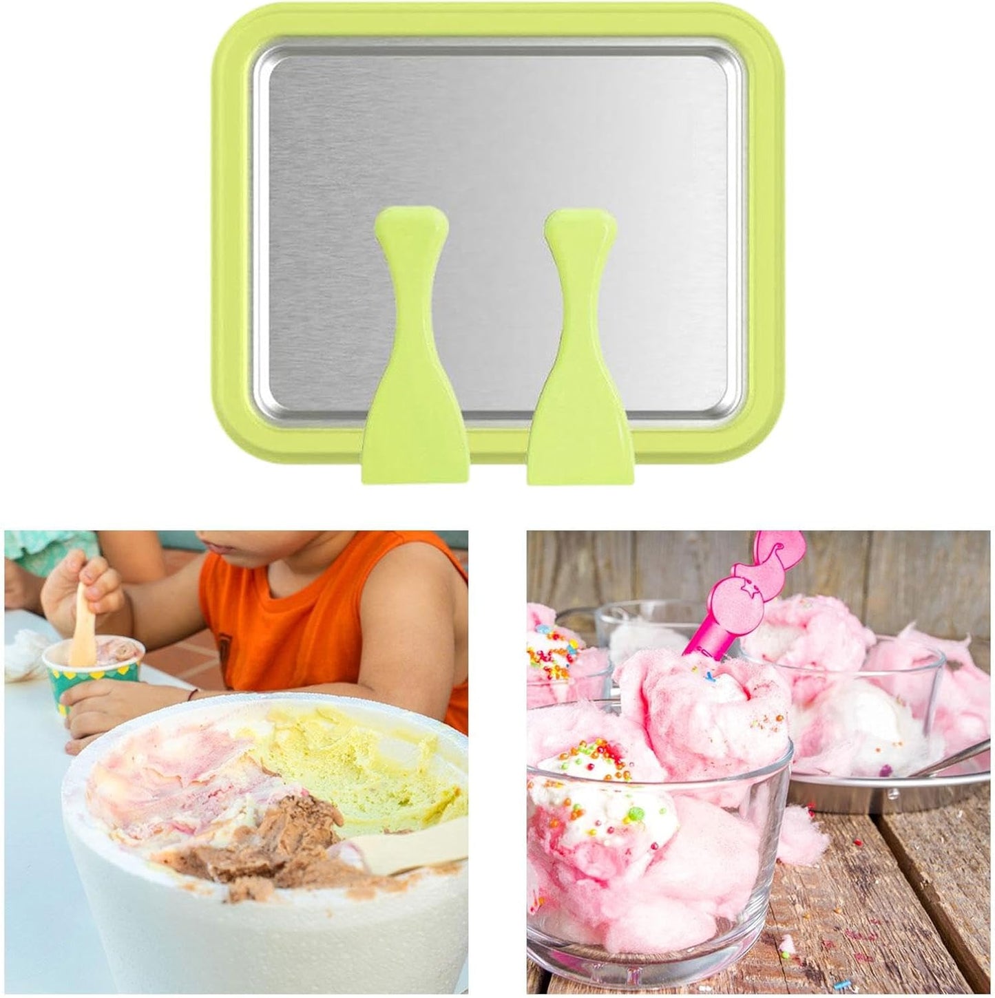 Home made Ice Cream Tray Ice Cream Maker + GIFT 2 Ice Cream Cup With 2 Spoon
