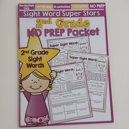 Sight Word Super Stars 2nd Grade No Prep Packet