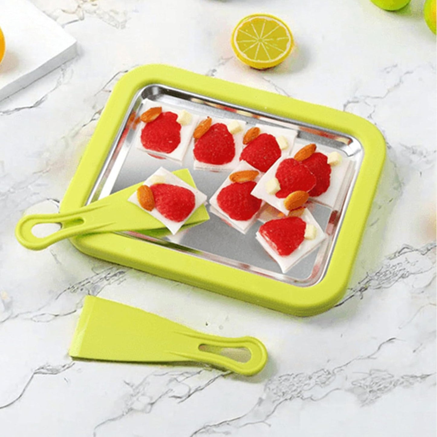 Home made Ice Cream Tray Ice Cream Maker + GIFT 2 Ice Cream Cup With 2 Spoon