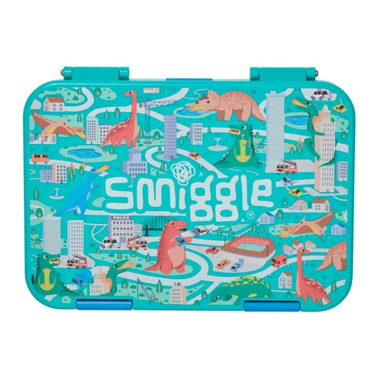 Smiggle Lunch Box Green Dinosaur | 21x15x4.5cm