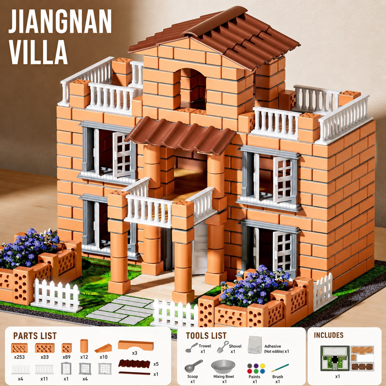 DIY Mini Brick Villa Building Set | 465 pcs | 8+
