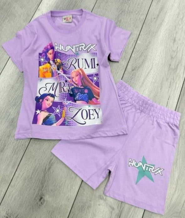 Girls Cotton Kpop Demon Hunters – Soft Summer Outfit | Size 3-10y