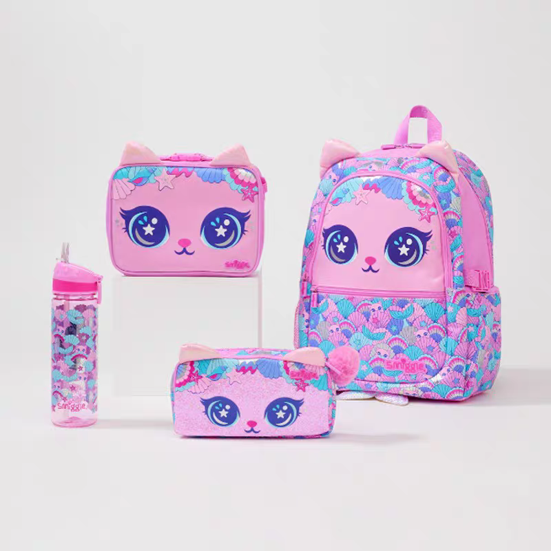 Smiggle Cat Design Set 4pcs Backpack 42cm