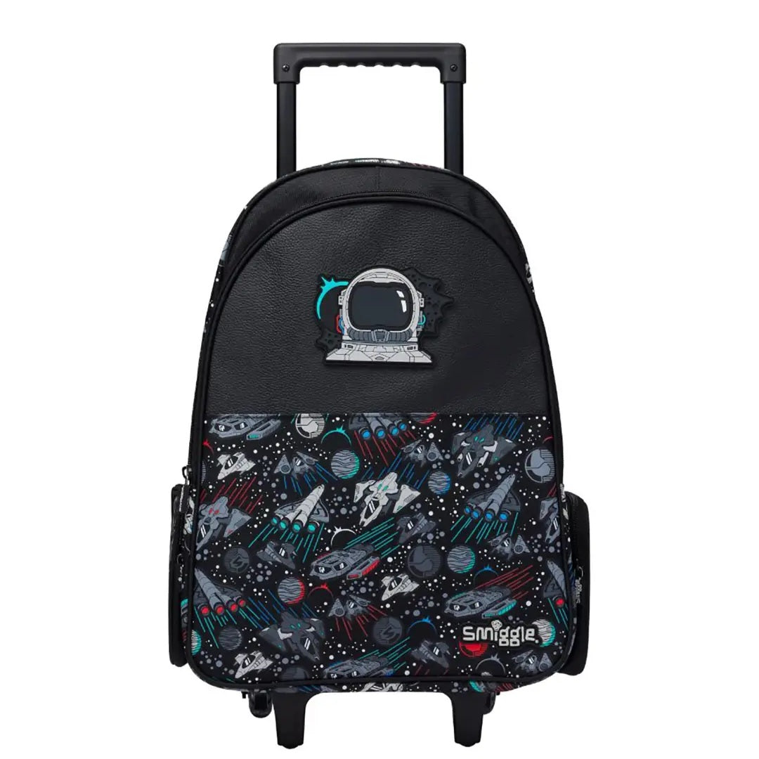 Smiggle Backpack | Light Up Wheels | Black Space | Astronaut