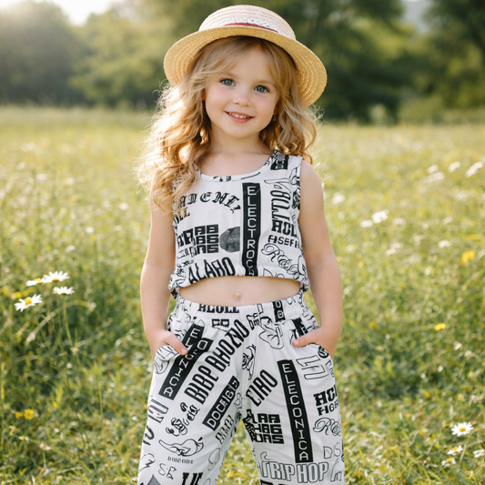 Girls Cotton Music Design – Soft Summer Outfit (4–8Y)