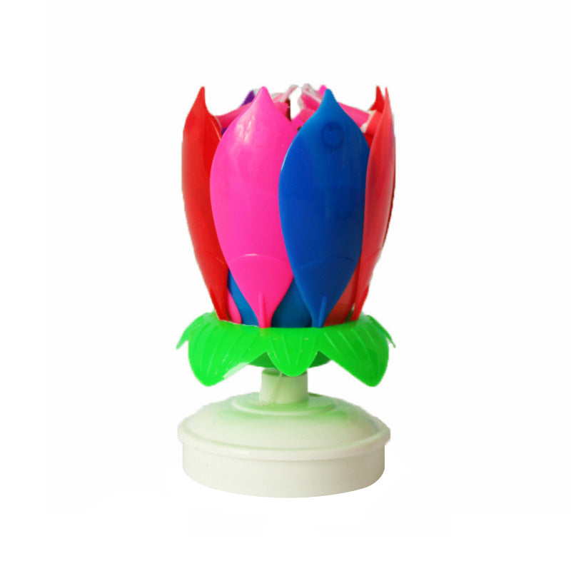 Musical Lotus Birthday Candle – Blooming Flower Cake Candle