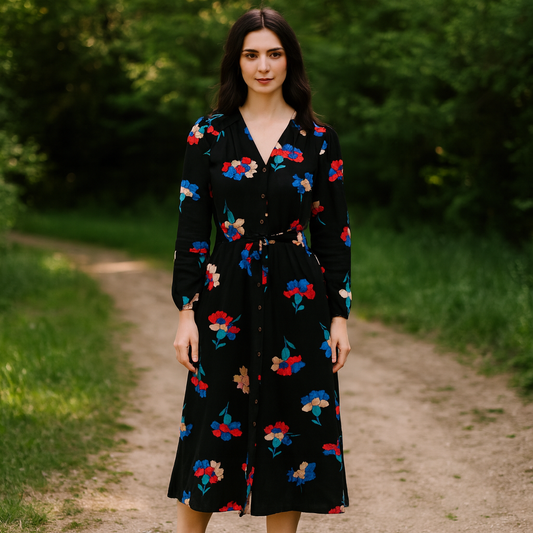 Floral Dress Long Sleeve For Women Brand:Atmosphere Size S
