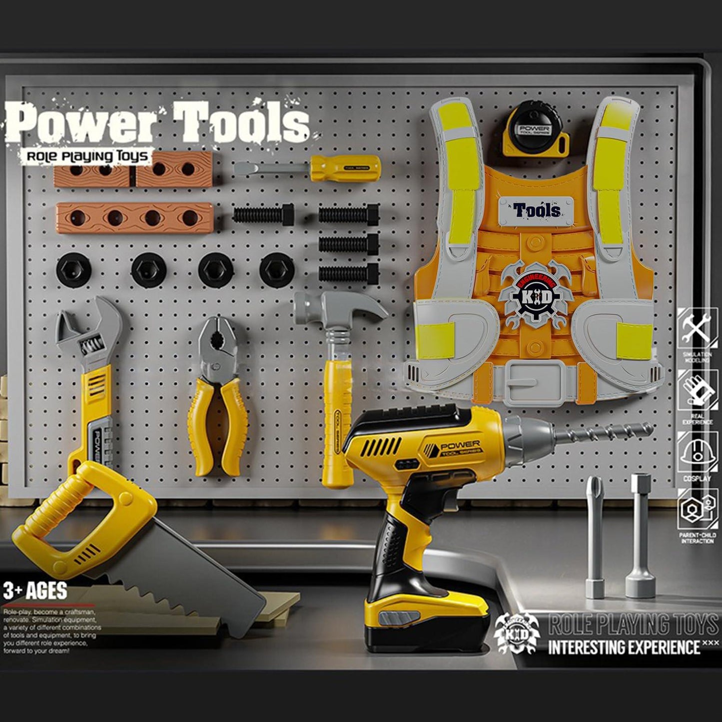 Mega Power Tools - Role Play Toys With Power Drell | 3+