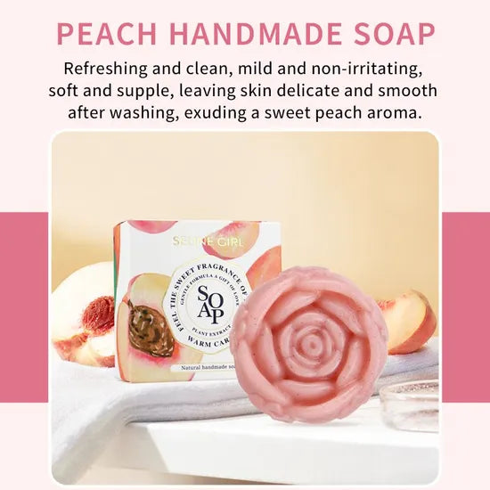 Natural Handmade Soap Peach Scented Seline Girl 80g