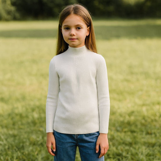Off White Top Long Sleeve For Girls Size 7-16y