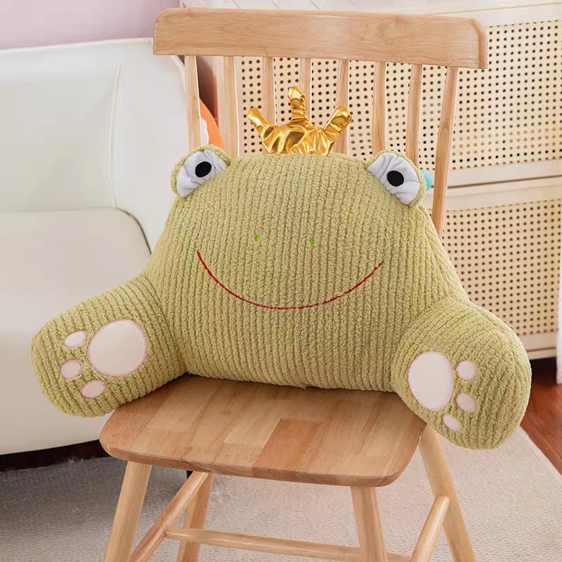 Cute Animal Plush Backrest Cushion – Bear, Puppy & Frog Designs