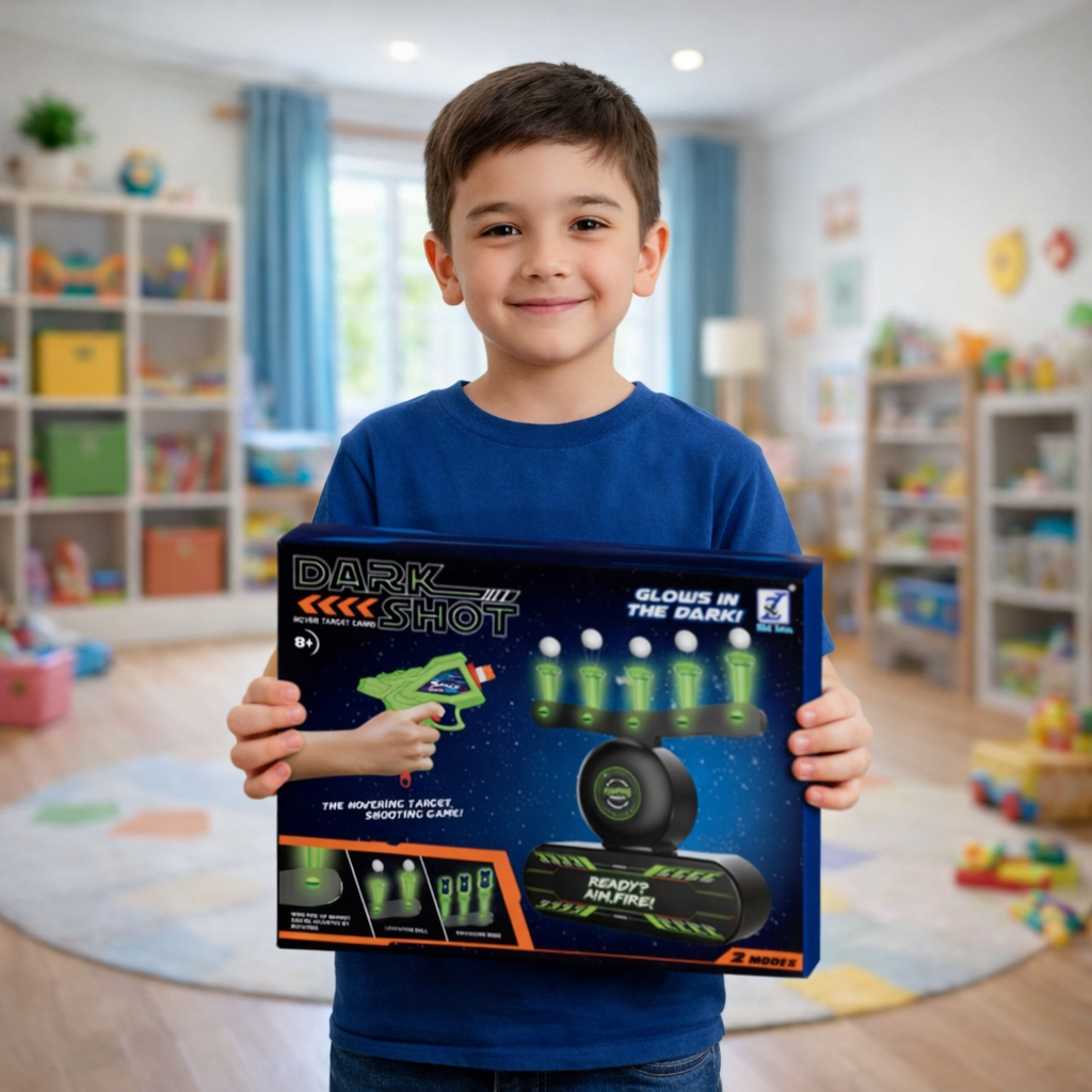 Glow-in-the-Dark Floating Target Shooting Game | 2 Blasters & 10 Foam Balls | 8+