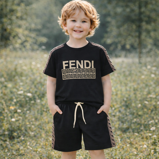 Boys Cotton Fendi – Soft Summer Outfit (5–6Y)