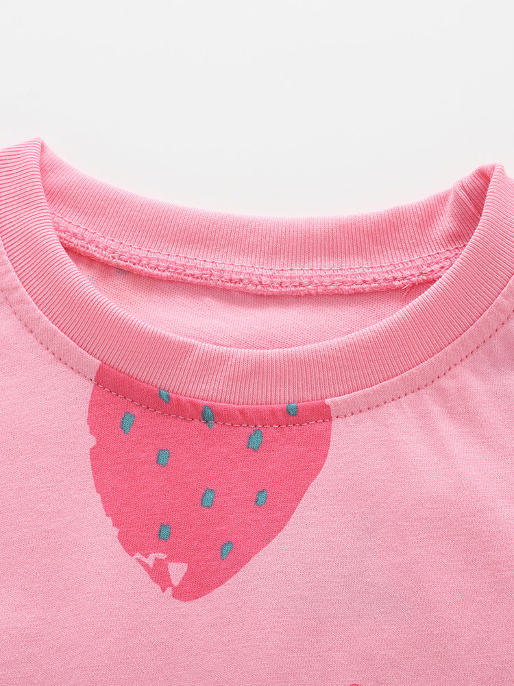 Girls Cotton  Outfit Summer - Strawberry (3–12Y)