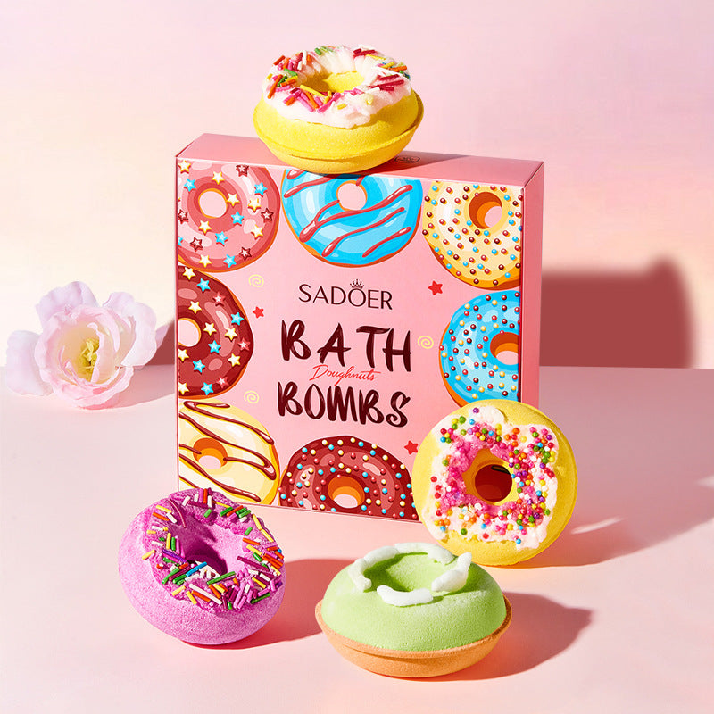 Donut Bath Bombs - Salt Ball Set | 4 Pcs Gift Set