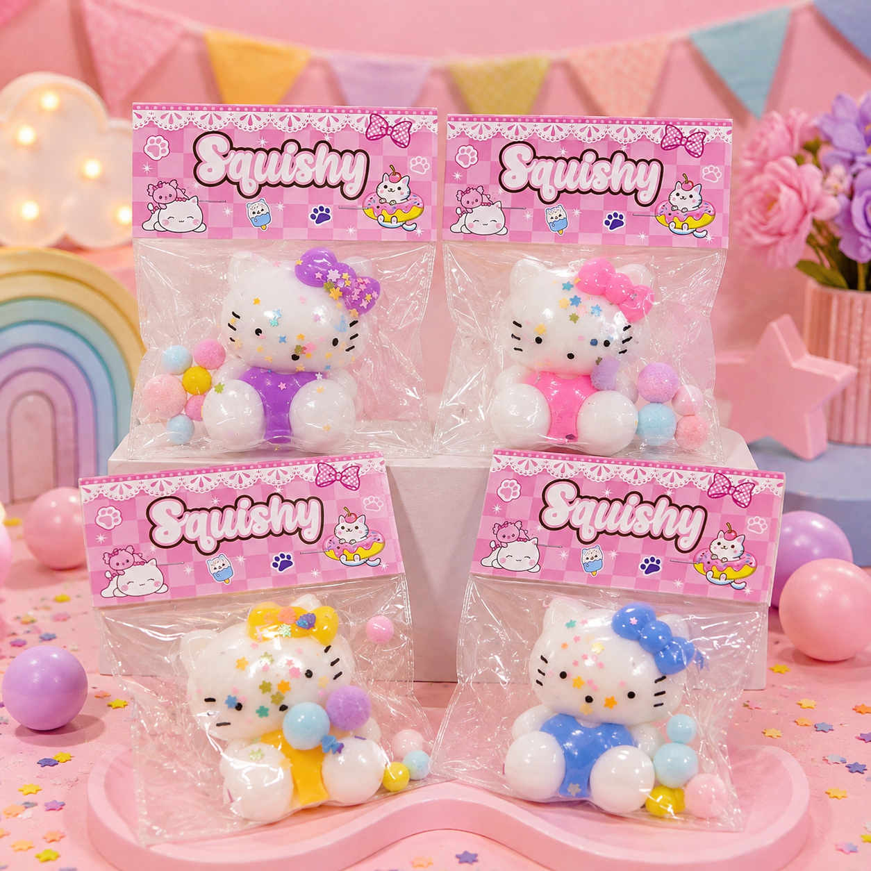 Cute Kitty Slow-Rising Squishy Toy – 4 Colours
