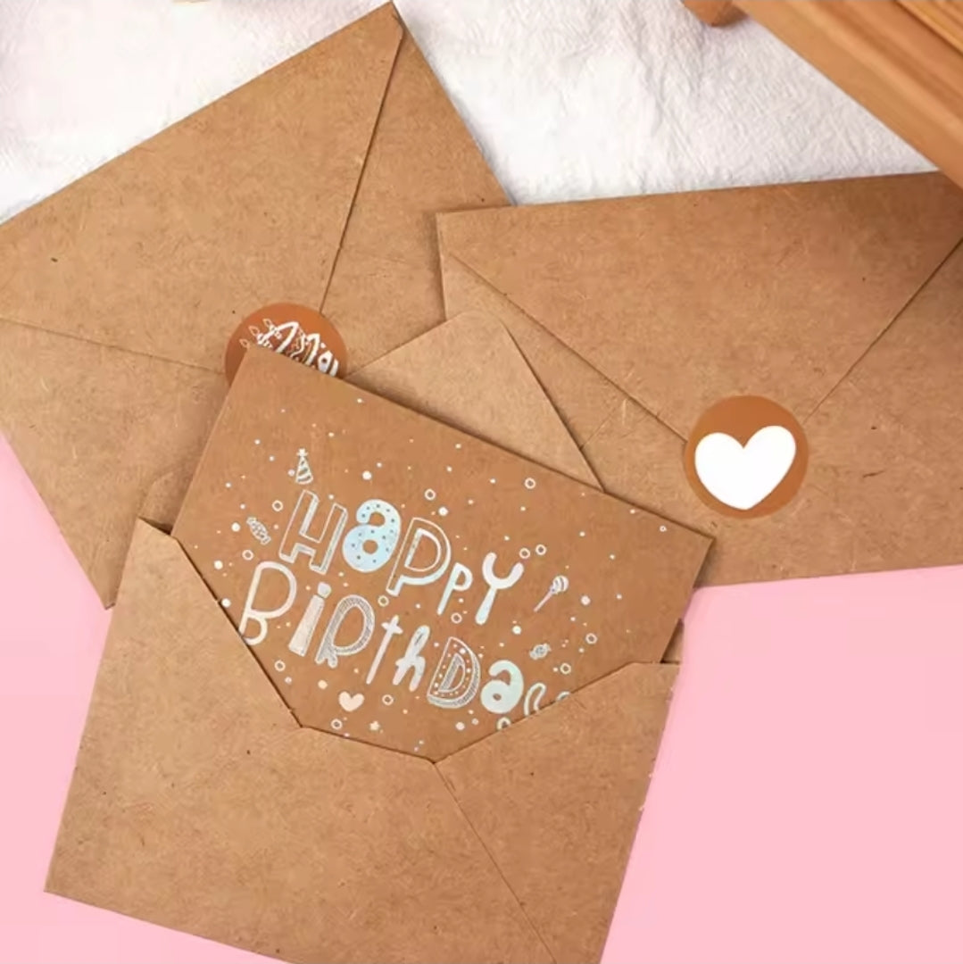 Birthday Card Craft Paper With Enveloppe 8pcs