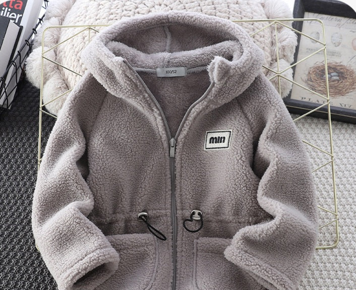 Kids Cozy Teddy Fleece Hooded Zip Jacket – 4 Colors | Size 3-14y