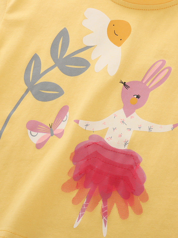 Girls Cotton Bunny Set – Soft Summer Outfit (4–10Y)