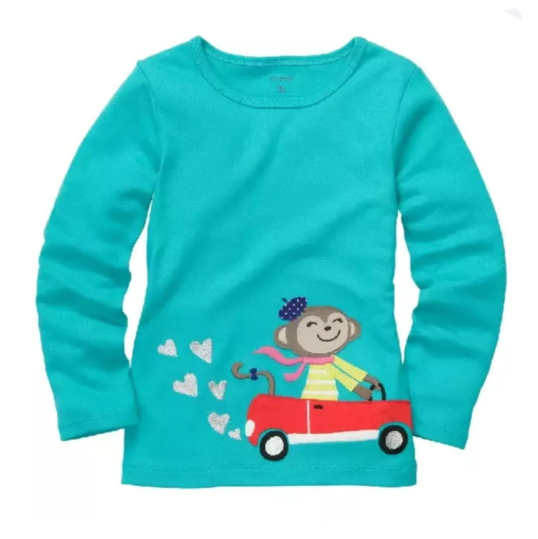 Blue Top Cotton 100% Long Sleeve With Funny Design