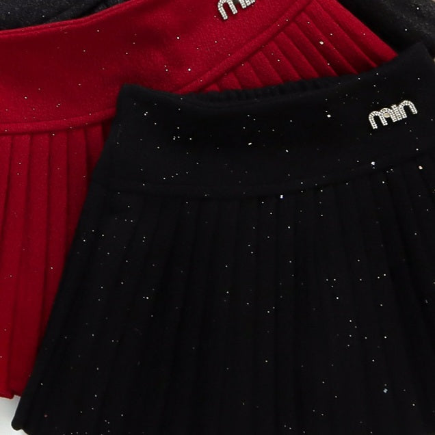 Cozy Comfort Warm Stretchy Skirt For Girls Age 3-8y