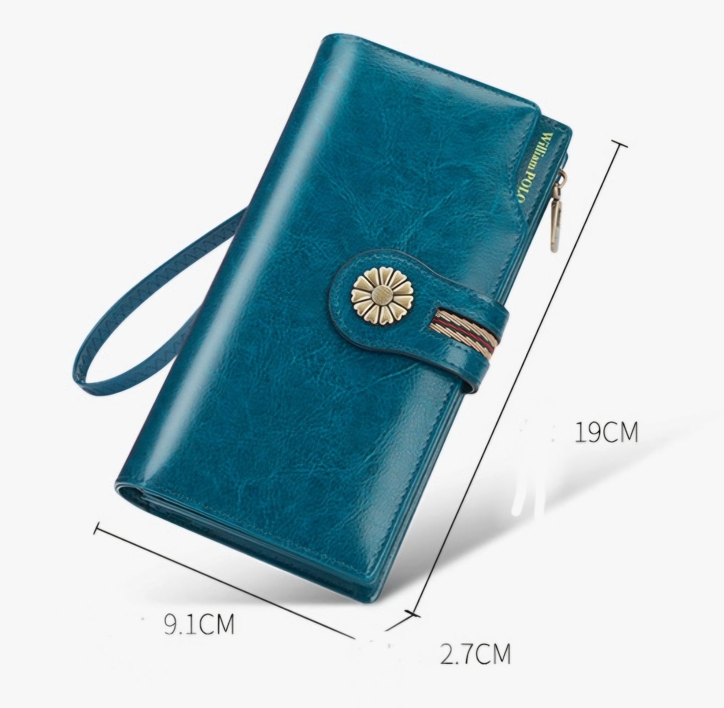 Women Wallet Long Large RFID Oil-waxed Leather 100%  Purse