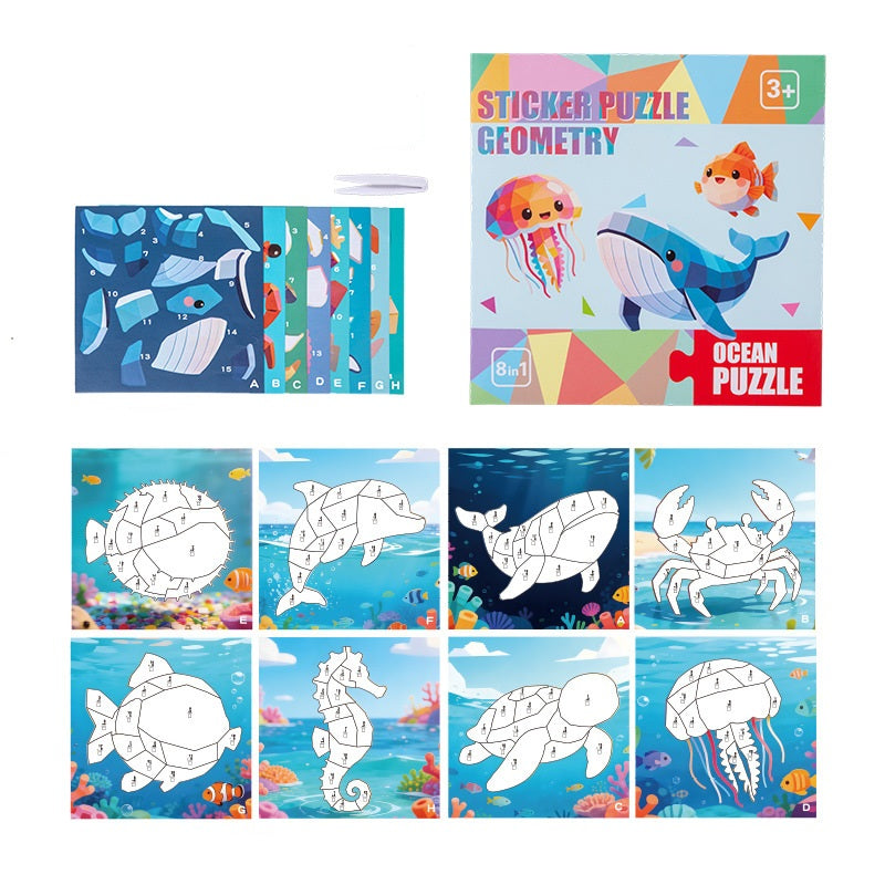 Geometric Sticker Puzzle Set for Kids | Ages 3+