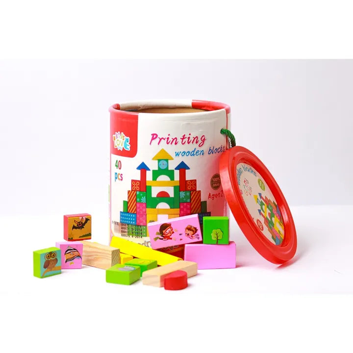 Wooden Blocks Toy For Kids 40 Pcs