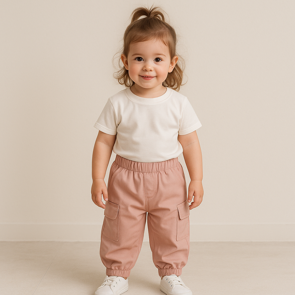 Cargo Pants For Girls Pink Color Size 3-4y