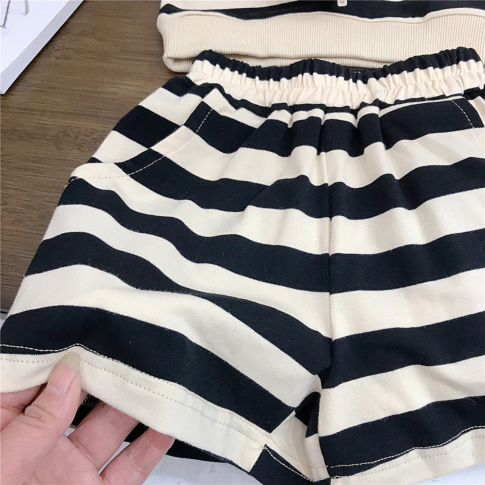 Girls Cotton Lines Set – Soft Summer Outfit (9-10Y)