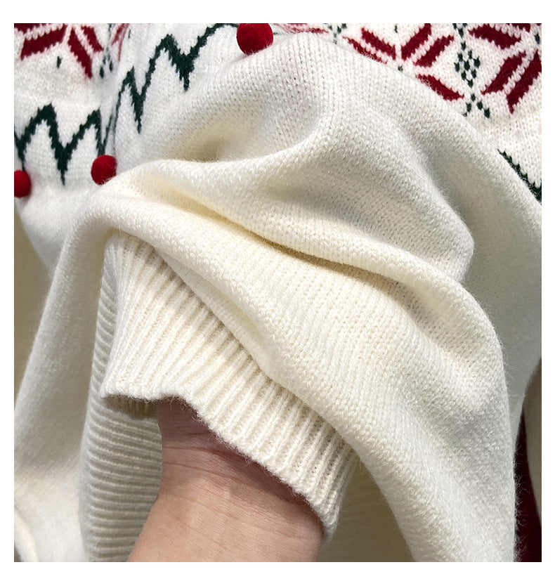 Nordic Christmas Pom-Pom Sweater / S–XL