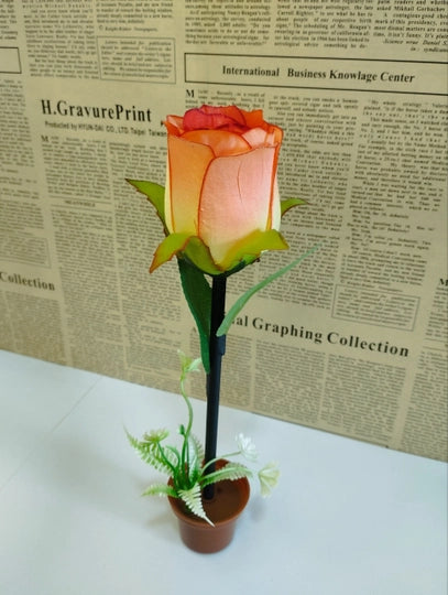 Rose Flower Pen with Decorative Pot Stand
