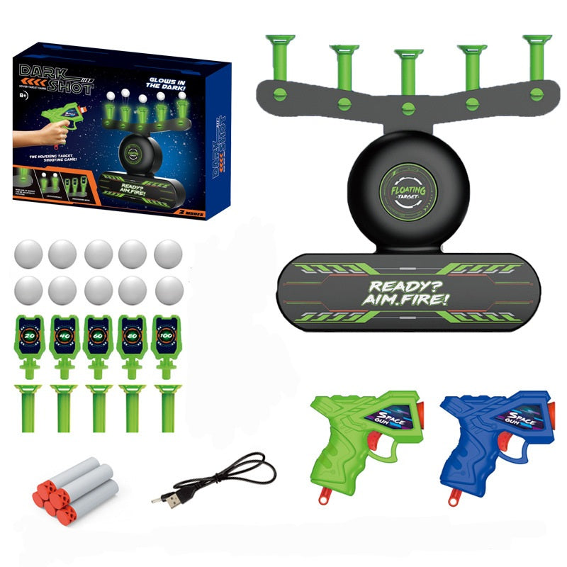 Glow-in-the-Dark Floating Target Shooting Game | 2 Blasters & 10 Foam Balls | 8+