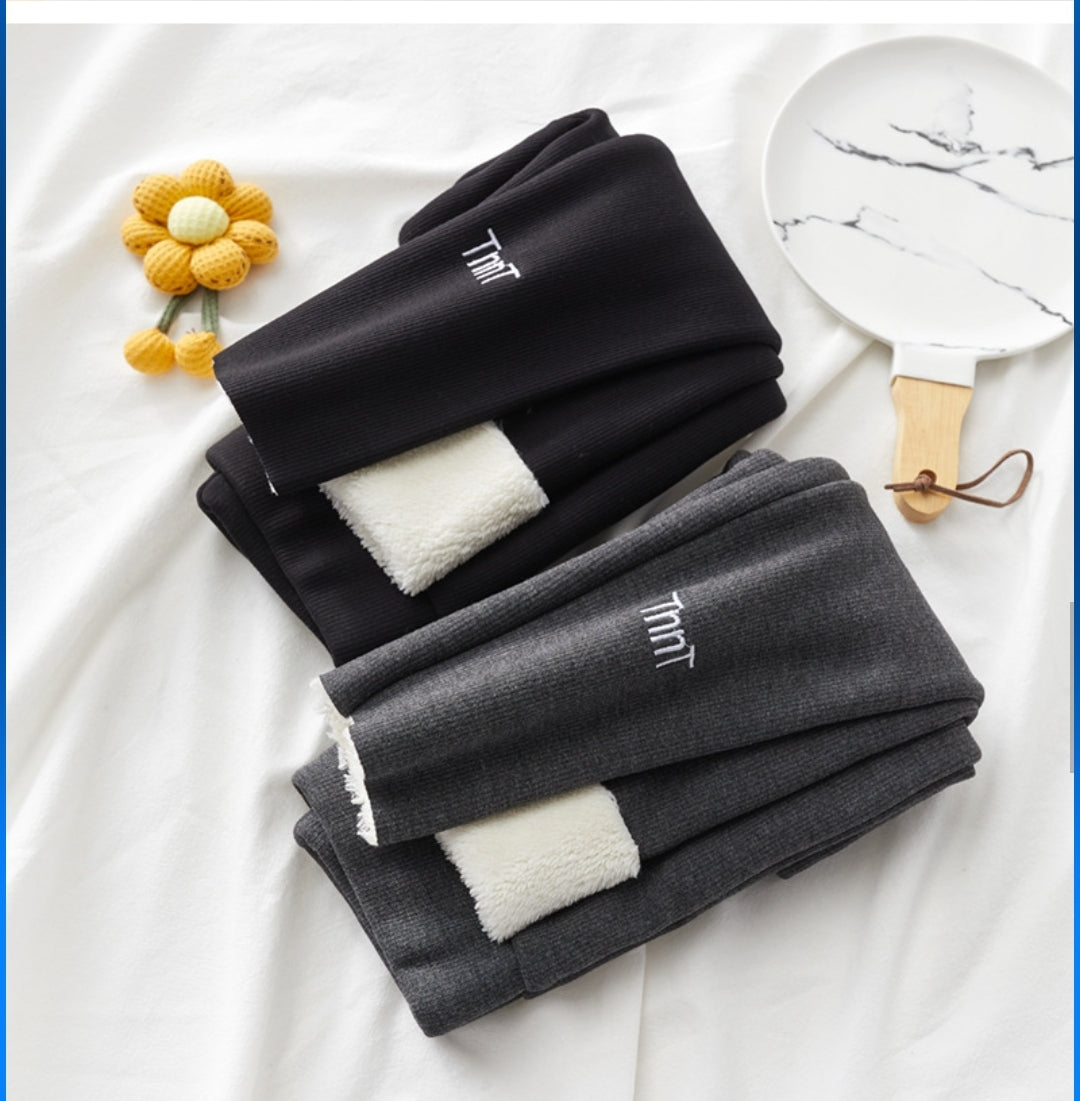 Warm legging With Fleece Black Grey Light Grey 2-18y