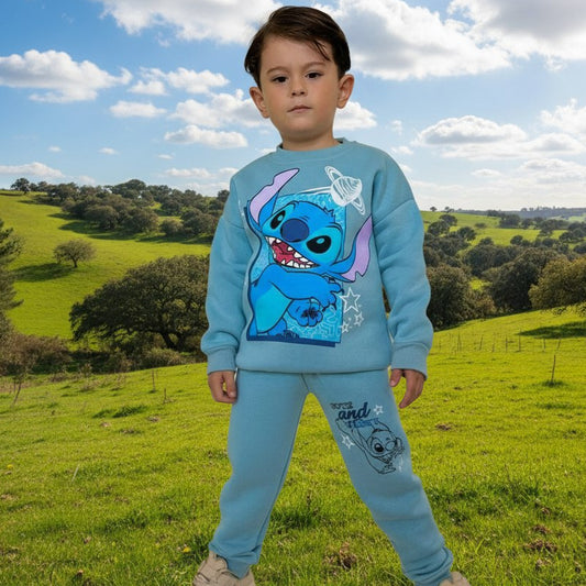 Stitch Outfit Cotton With Fleece 3-8y