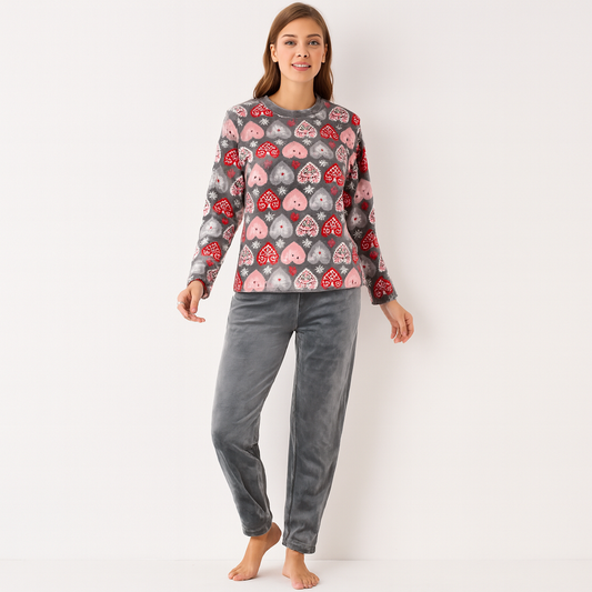 Pyjama Warm For Women Heart Design Size M-XL